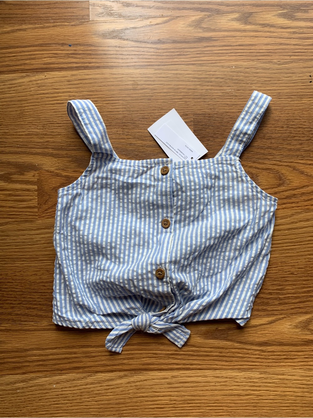 H&M Blue and White Striped Tie-Front Tank Top New With Tag Girl Size 6/7